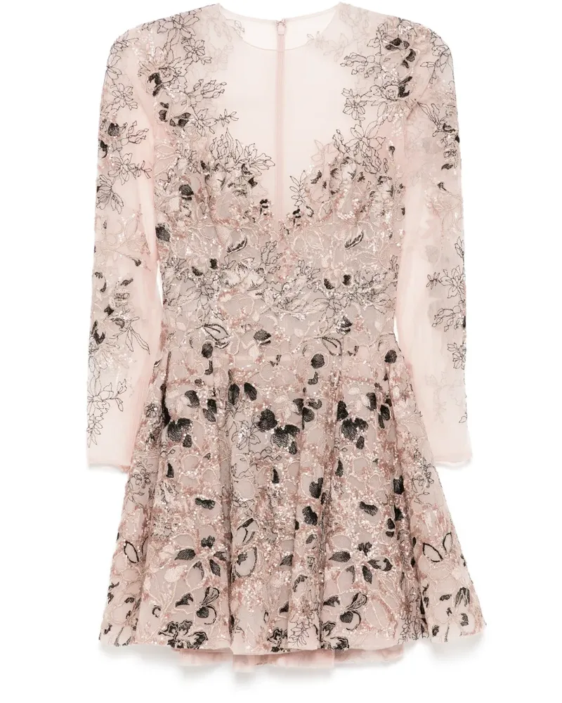 Saiid Kobeisy Besticktes Minikleid - Rosa Rosa