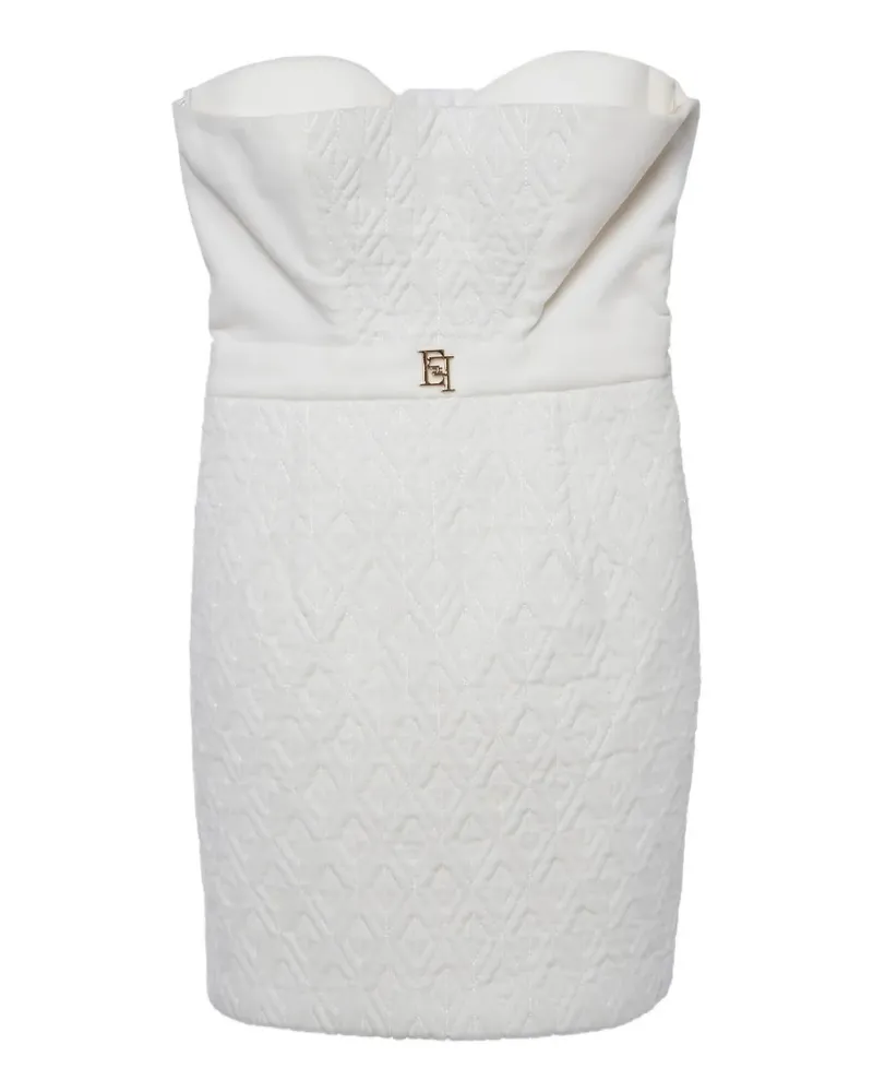 Elisabetta Franchi quilted strapless mini dress - Weiß Weiß