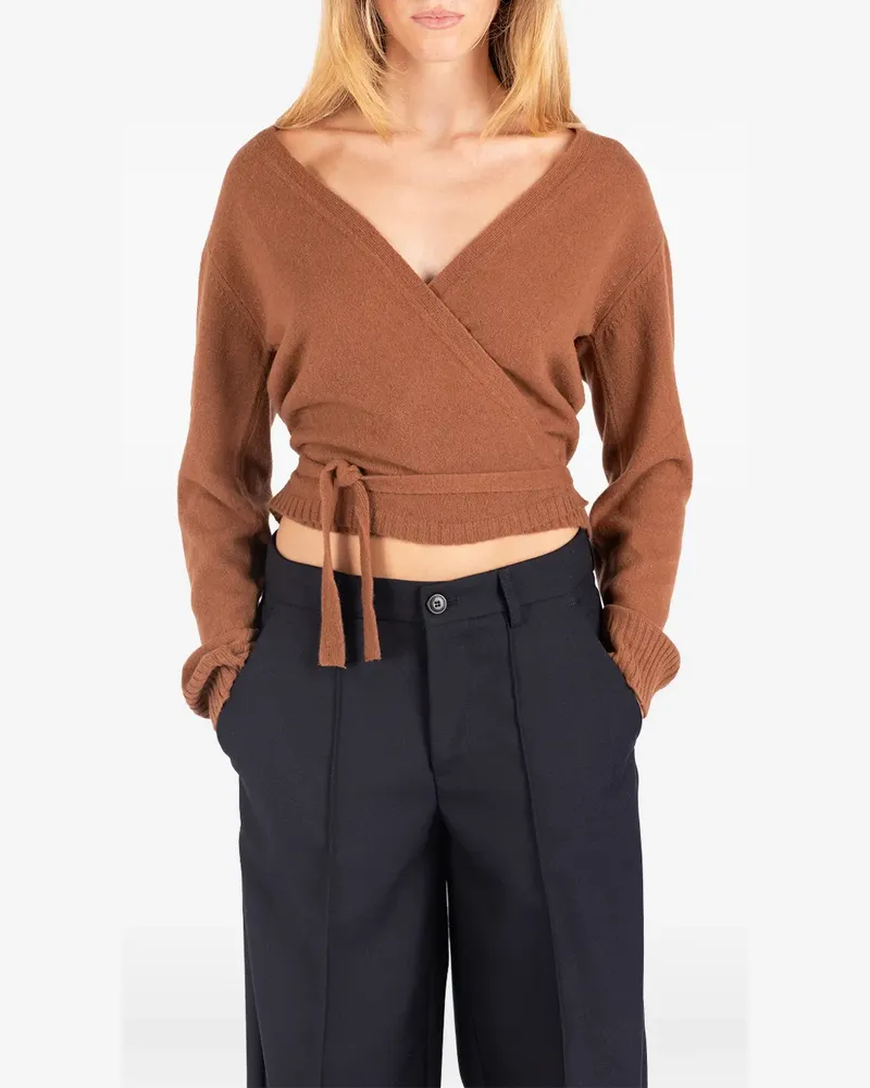 Société Anonyme Nicole wrap-style cropped sweater - Braun Braun