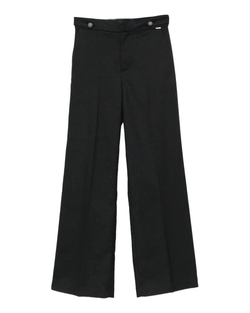 Twin-Set button-detail wide-leg trousers - Schwarz Schwarz