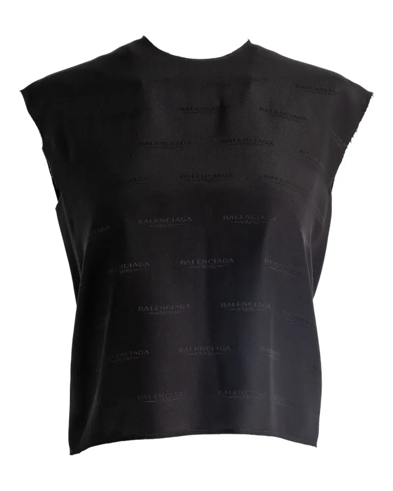 Balenciaga Trägershirt mit Logo-Print - Schwarz Schwarz