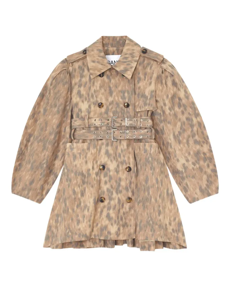 Ganni Doppelreihiger Mantel - Nude Nude