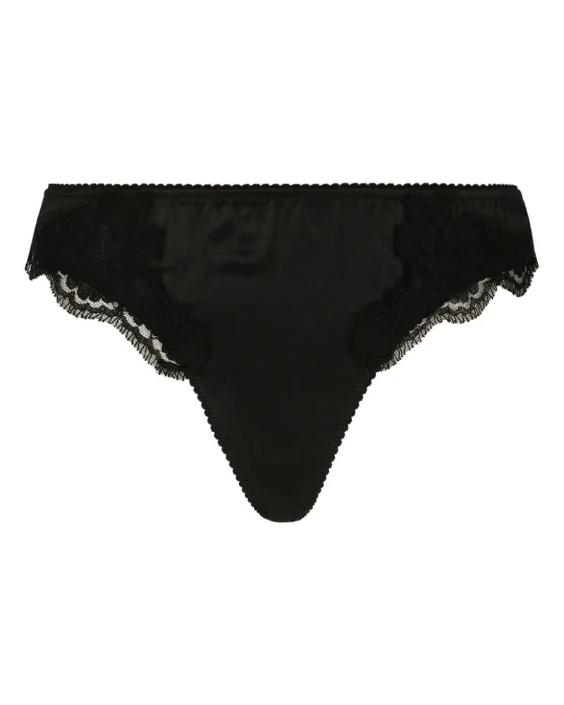 Dolce & Gabbana Tanga mit Spitze - Schwarz Schwarz