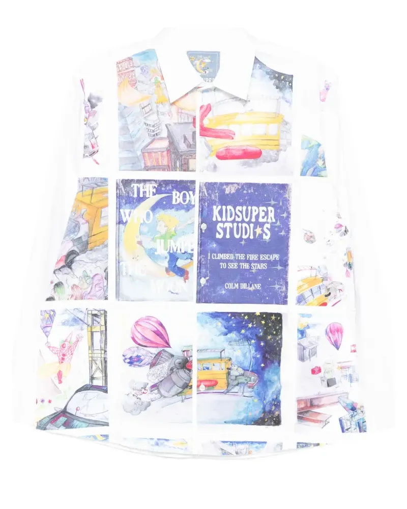 KidSuper book page patchwork shirt - Weiß Weiß