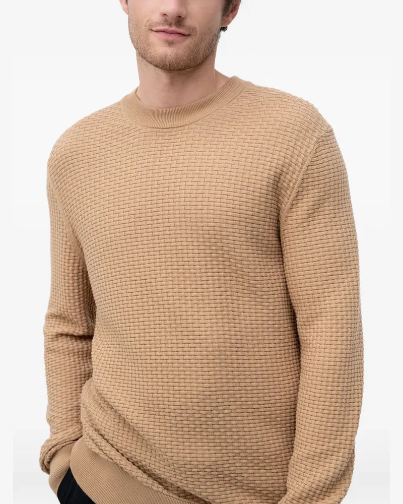 HUGO BOSS Texturierter Strickpullover - Nude Nude