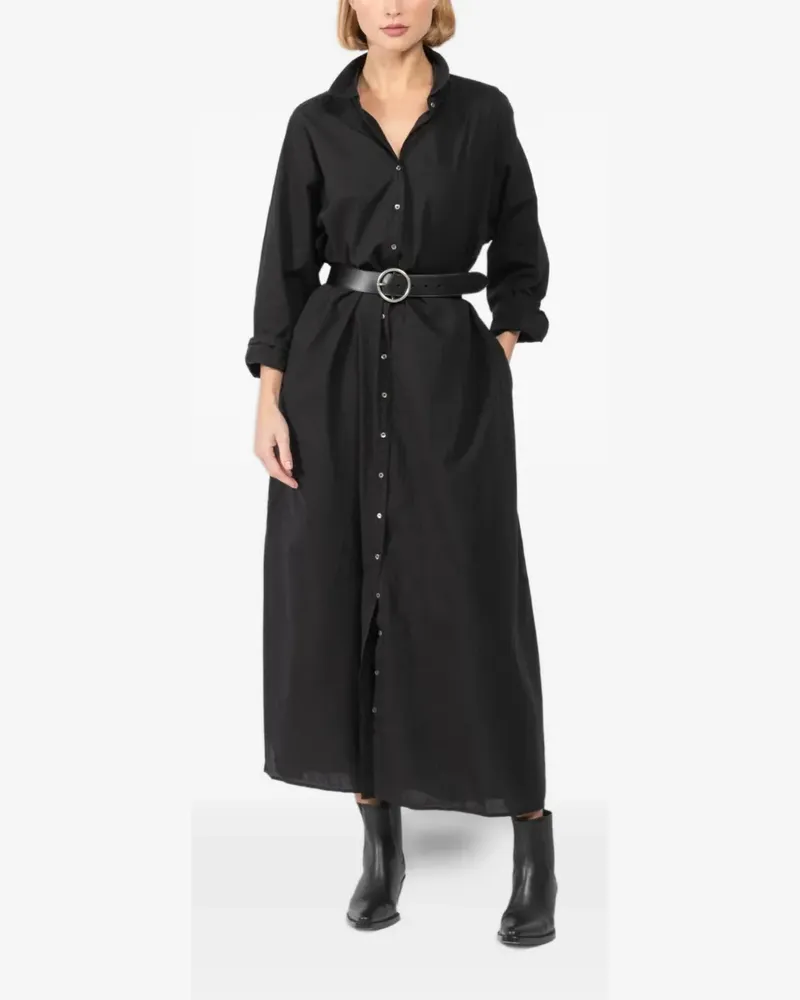 Xírena buttoned shirt dress - Schwarz Schwarz