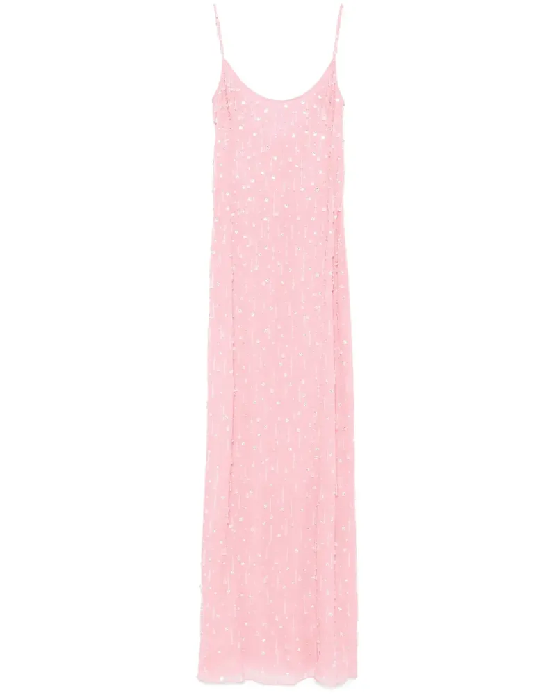 Blumarine Maxikleid mit Perlenquaste - Rosa Rosa
