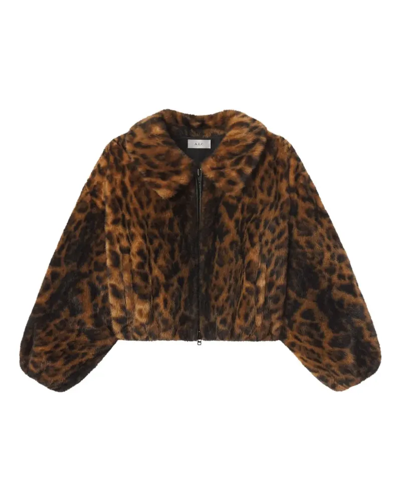 A.L.C. A C. Esme Cropped-Jacke mit Animal-Print - Braun Braun