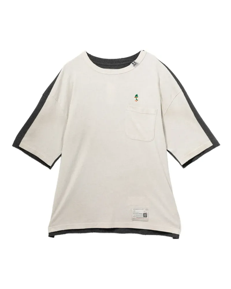 MIHARAYASUHIRO T-Shirt in Colour-Block-Optik - Nude Nude