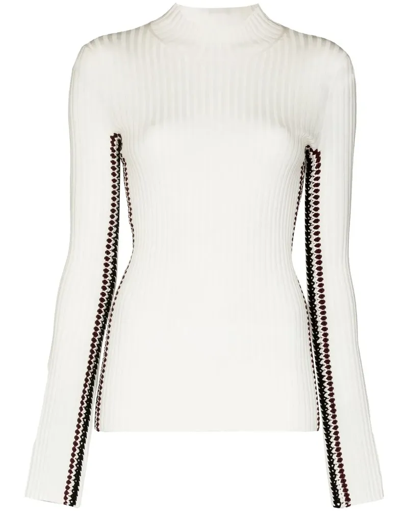 Chloé Pullover mit Häkelborten - Weiß Weiß