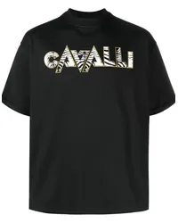 Roberto Cavalli T-Shirt mit Zebra-Print Schwarz