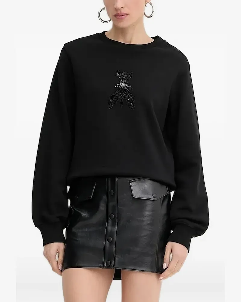 Patrizia Pepe Sweatshirt mit Kristallen - Schwarz Schwarz