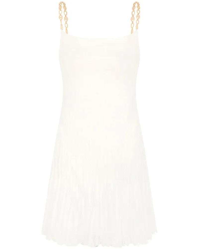 Paco Rabanne Seiden-Minikleid mit Kettenträgern - Weiß Weiß