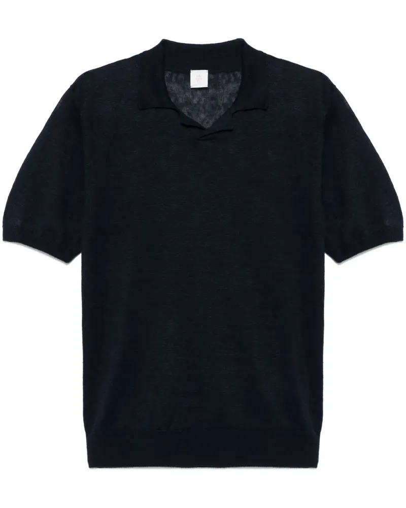 Eleventy Poloshirt aus Leinen - Blau Blau