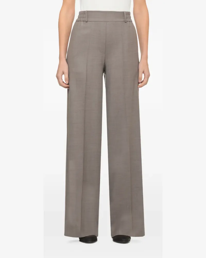 D.EXTERIOR pressed-crease wide-leg trousers - Grau Grau