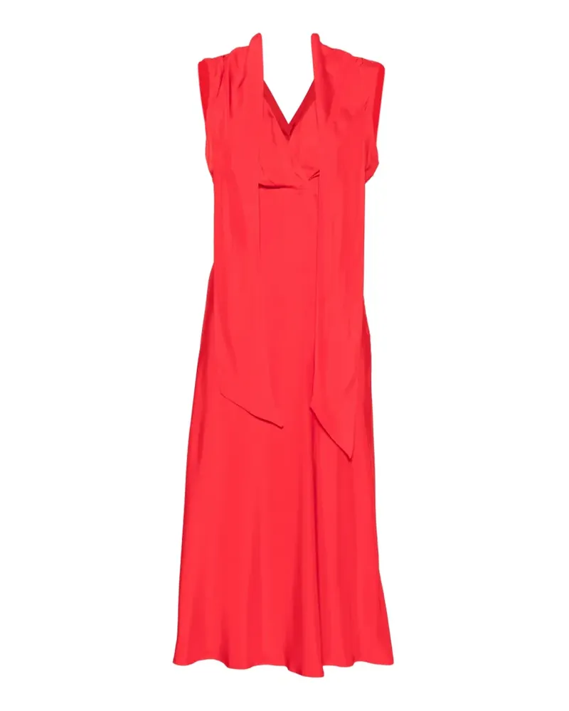 Calvin Klein Midikleid mit V-Ausschnitt - Rot Rot
