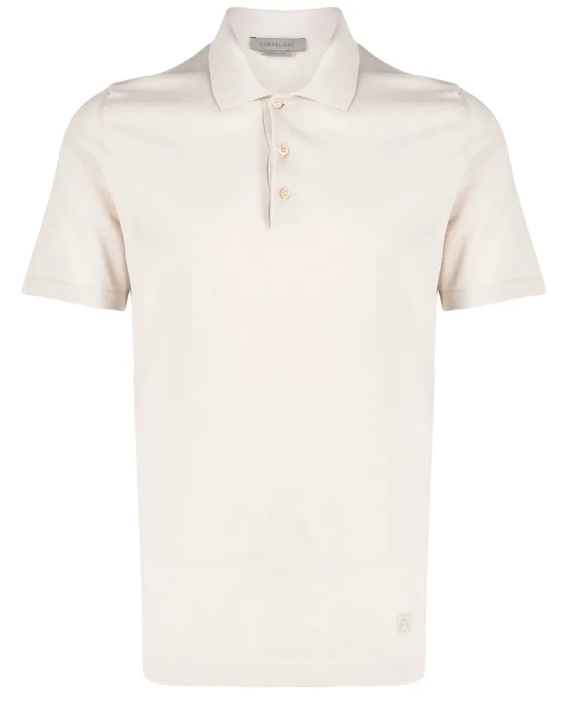 Corneliani Fein gestricktes Poloshirt Nude