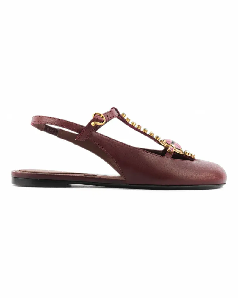 Etro Verzierte T-Steg-Ballerinas - Rot Rot