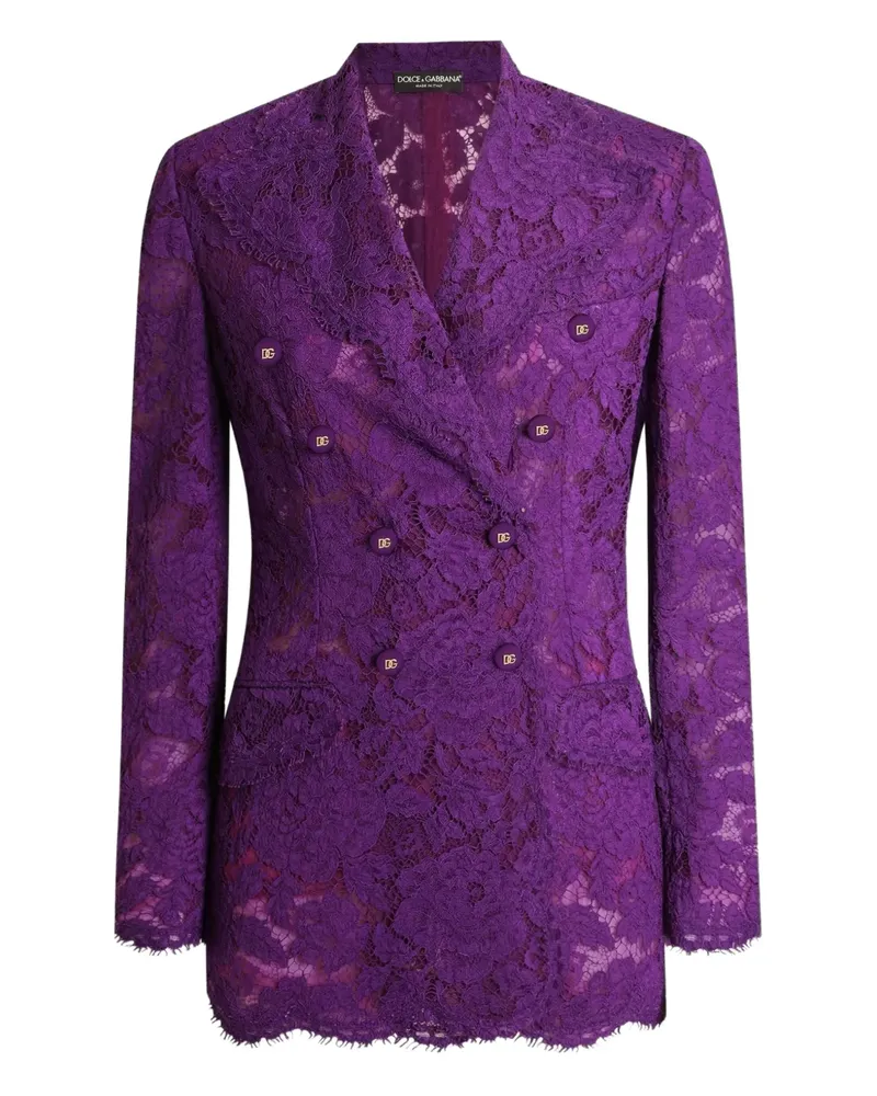Dolce & Gabbana Sakko mit Spitzendetail - Violett Violett