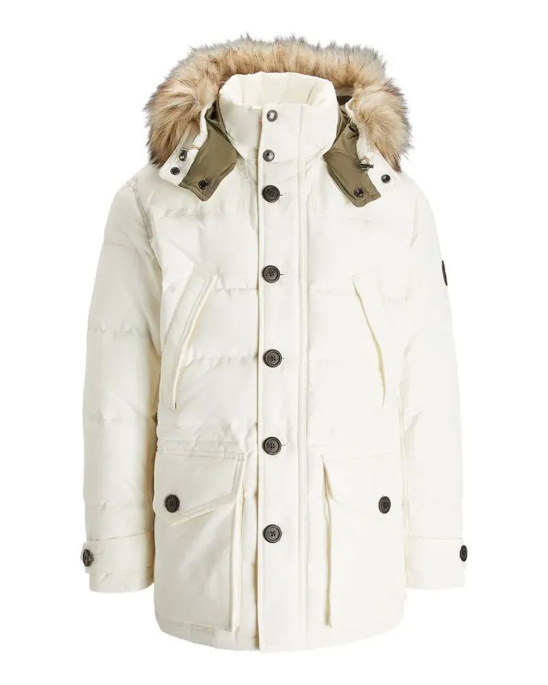 Ralph Lauren Kapuzenmantel aus Faux Fur - Weiß Weiß
