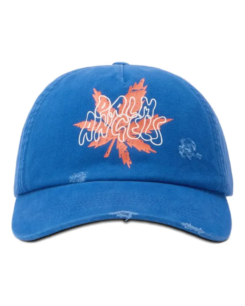 Palm Angels palm leaf distressed cap - Blau Blau