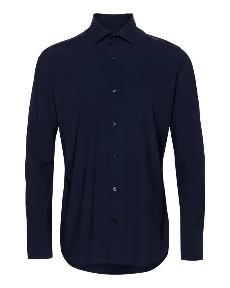 Caliban spread-collar long-sleeve shirt - Blau Blau