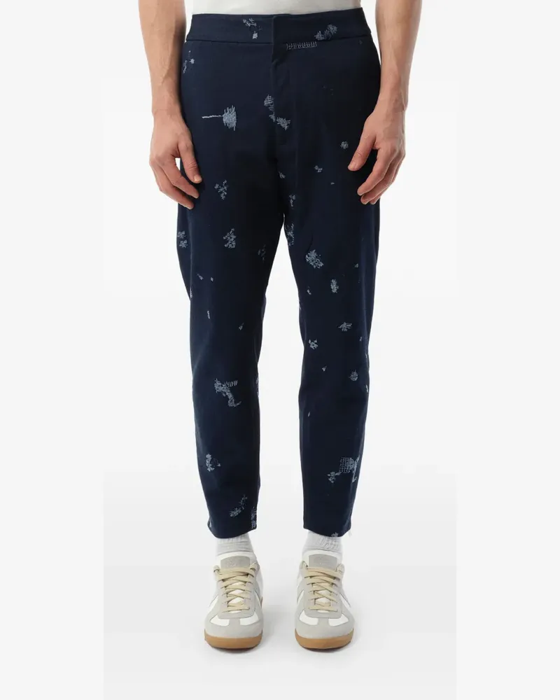 Alexander McQueen embroidered drawstring-waist trousers - Blau Blau