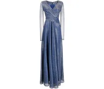 Robe mit V-Ausschnitt - Blau