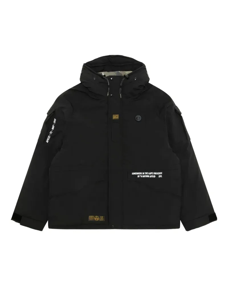 BAPE Kapuzenjacke mit Patch-Detail - Schwarz Schwarz