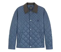 Gesteppte Jacke mit Kragen - Blau