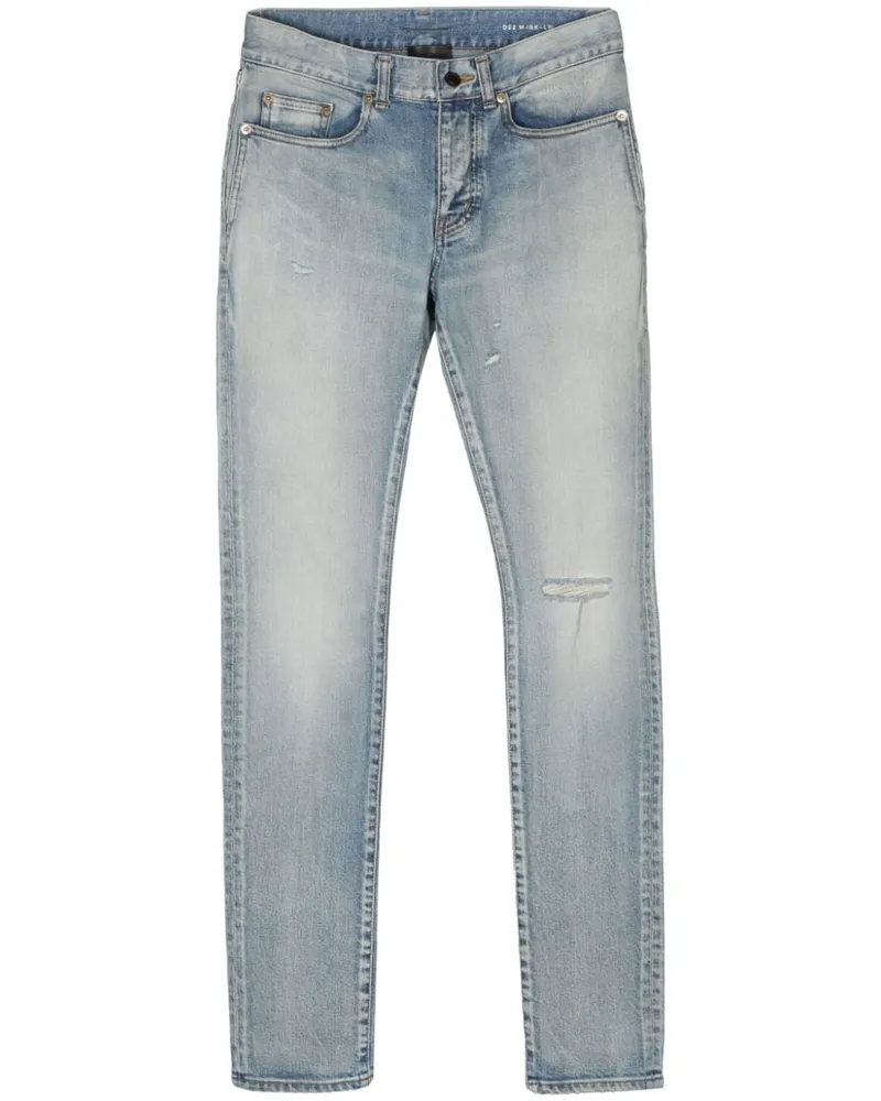 Saint Laurent Skinny-Jeans im Distressed-Look - Blau Blau