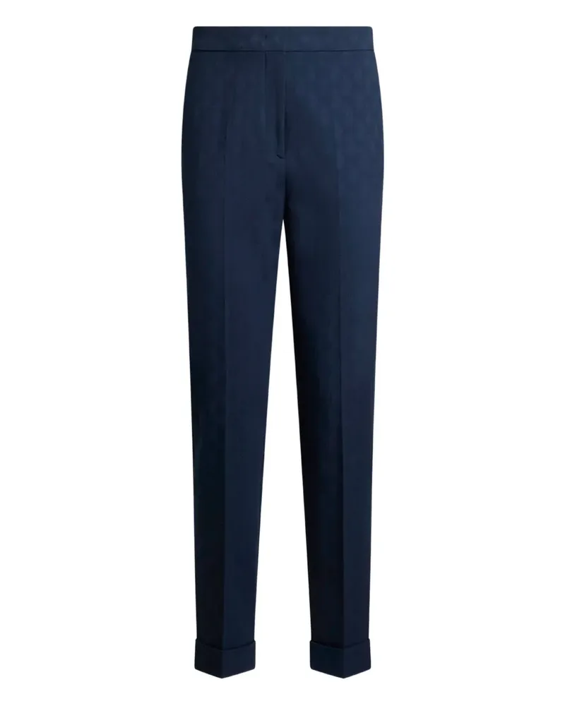 Etro jacquard cropped trousers - Blau Blau