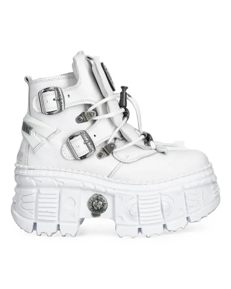 New Rock M-WALL052-CEV161 buckle-fastening platform boots - Weiß Weiß