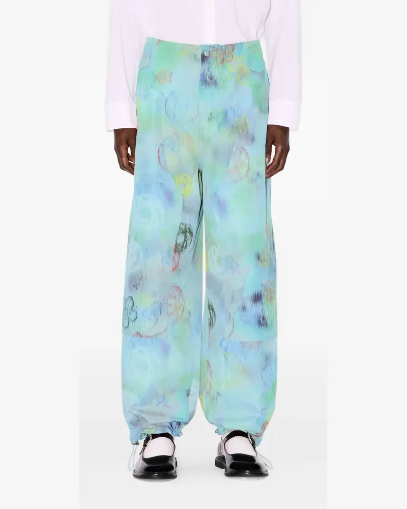 Kenzo x Futura 2000 floral-print trousers - Blau Blau