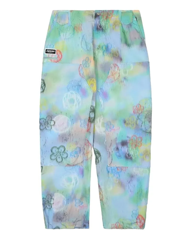 Kenzo x Futura 2000 Hose mit Blumen-Print - Blau Blau