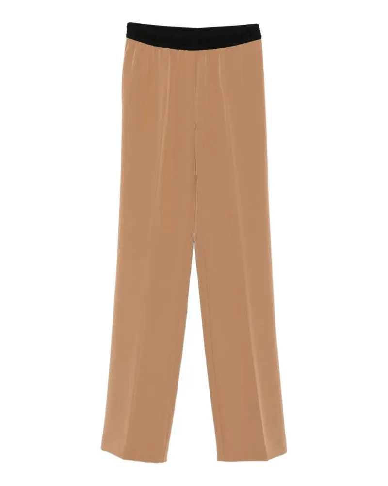 Ermanno Scervino logo-waistband straight-leg trousers - Braun Braun