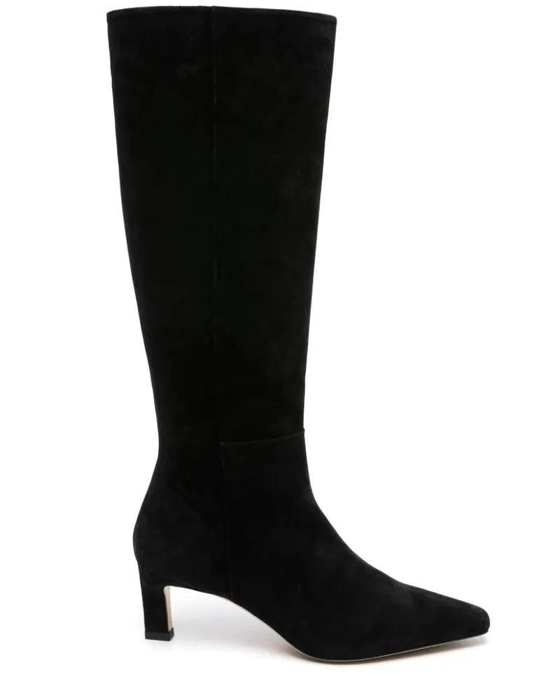 Scarosso Kira Stiefel aus Wildleder 50mm - Schwarz Schwarz