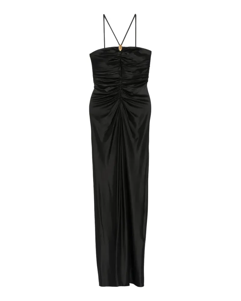 Max Mara Oggetti ruched square-neck maxi dress - Schwarz Schwarz
