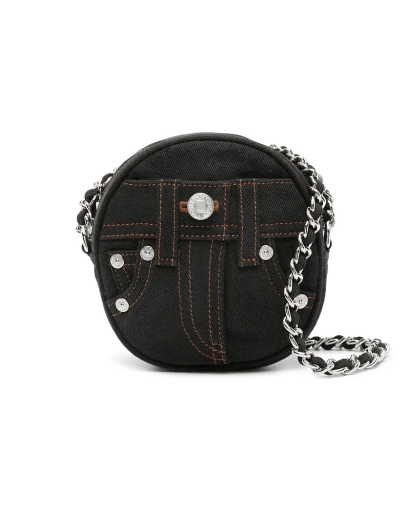Moschino Schultertasche mit Ziernähten - Schwarz Schwarz