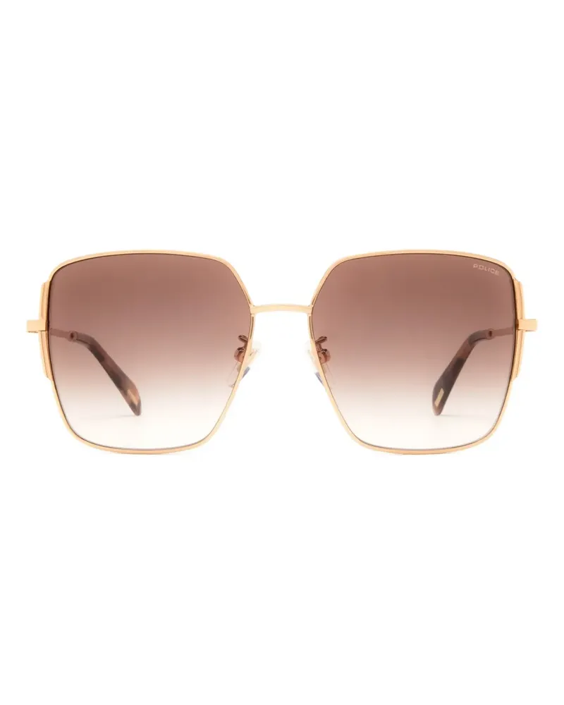 Police Sonnenbrille mit eckigem Gestell - Gold Gold