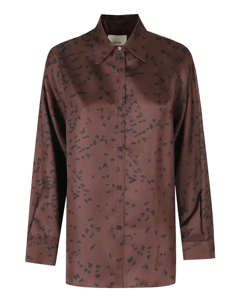 ALYSI abstract-print long-sleeve shirt - Braun Braun