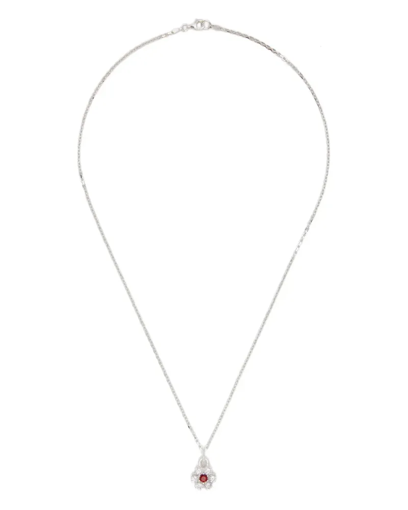 Hatton Labs Halskette mit Blütenanhänger - Silber Silber