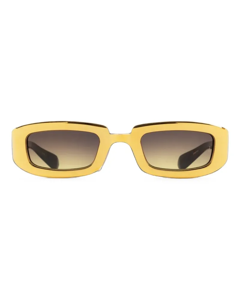 Jacques Marie Mage Sonnenbrille mit eckigem Gestell - Gold Gold