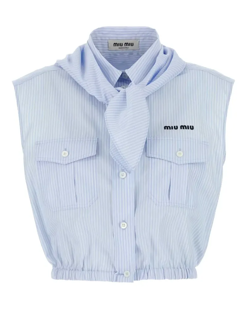 Miu Miu poplin shirt - Blau Blau