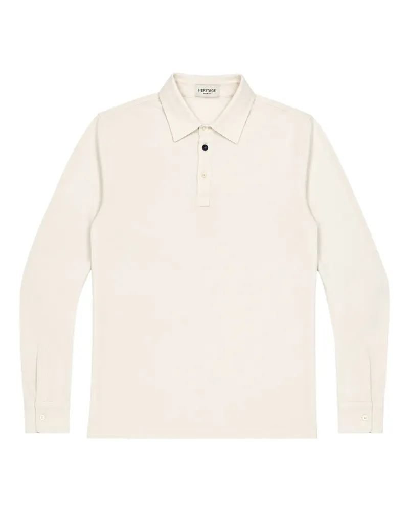 Heritage Langärmeliges Poloshirt - Weiß Weiß