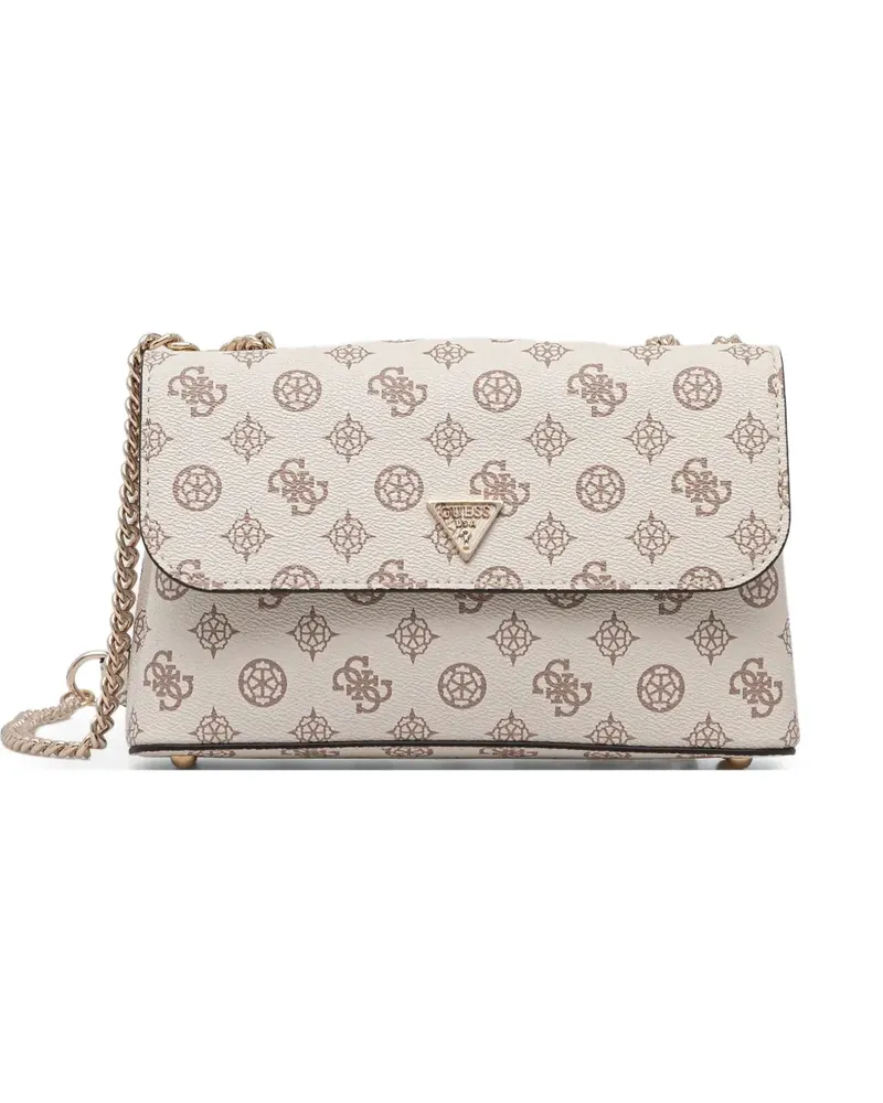 Guess Daryna Schultertasche mit Logo-Schild - Nude Nude