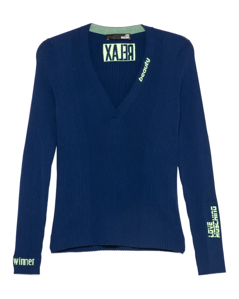 Moschino V-neck sweater - Blau Blau