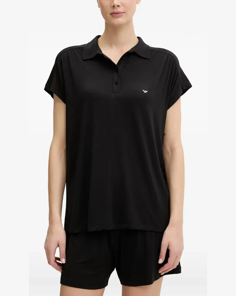Emporio Armani Pyjama mit Logo-Print - Schwarz Schwarz