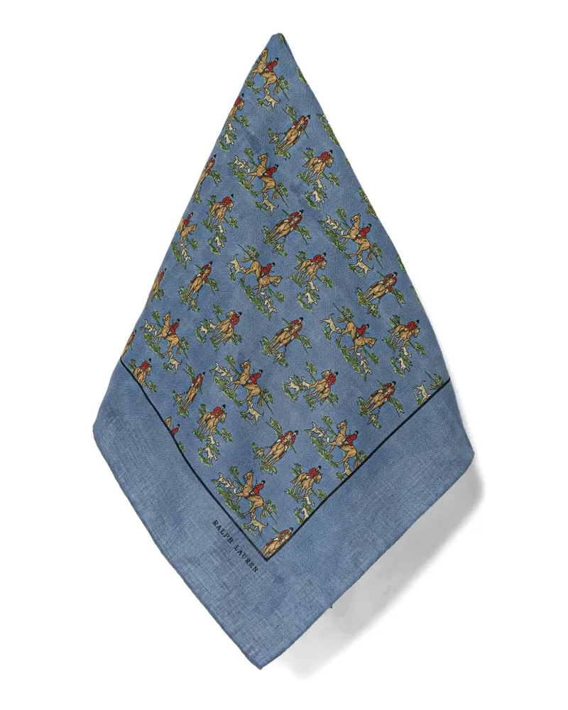 Ralph Lauren equestrian-print linen bandana - Blau Blau