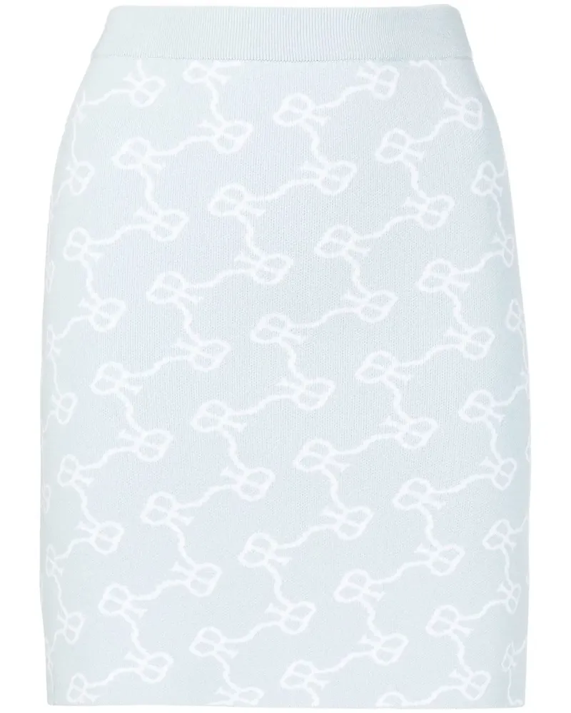 Rokh Gestrickter Rock mit Monogrammmuster - Blau Blau